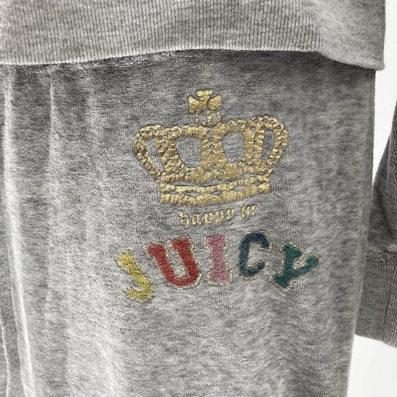 Vintage Y2K Juicy Couture Tracksuit Set Sz Medium Large Gray Pants Zip Up Jacket - Picture 7 of 16